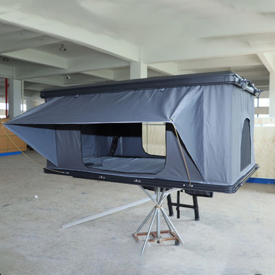 Grey Aluminum 4 Season Folding Roof Top Tent With 320G Polyester Cotton Fabric