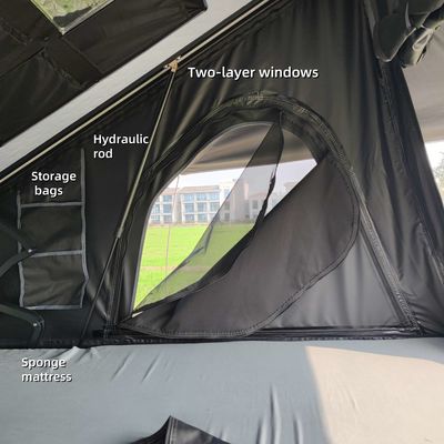 Foldable Truck Triangle Rooftop Tent With 320G Polyester Cotton Fabric