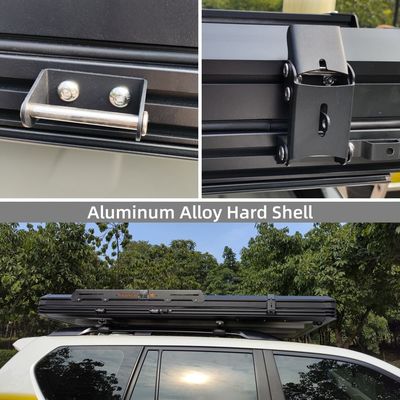 320G Polyester Cotton Triangle Rooftop Tent Aluminium Black Grey Color