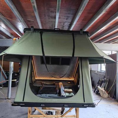 Outdoor Light Dark Grey Hard Shell Rooftop Tent 202*122*5cm Mattress Size
