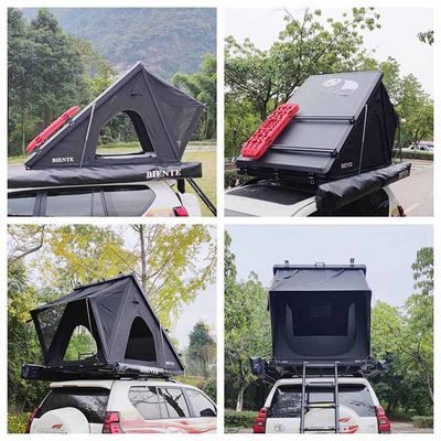Outdoor Pop Up Car Rooftop Tent Hard Shell Car Tent 2.3m Telescopic Aluminum Ladder Included