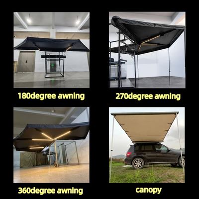 Free Standing Foxwing 270 Degree Awning Self Supporting Car Side Awning Black