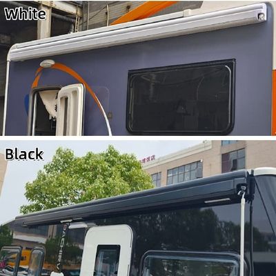 3x2m Black White Retractable Camper Awning For Motorhome Mobile Dining Car