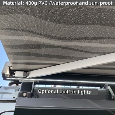 Telescopic RV Awning Shade Aluminum Hard Shell For Camper Van