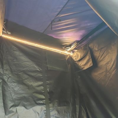 Portable Foldable Shower Tent with Built-in LED Strip Light and 420D Oxford Cloth