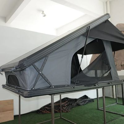 Vehicle Camping Aluminum Shell Roof Tent With Hydraulic Lever Assisted Labor-saving Opening Method And Support Logo