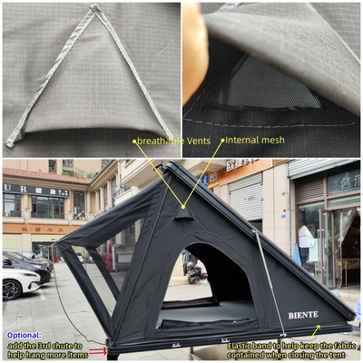 2-3 Person Triangle Roof Top Tent 210x132cm Aluminum Hardshell