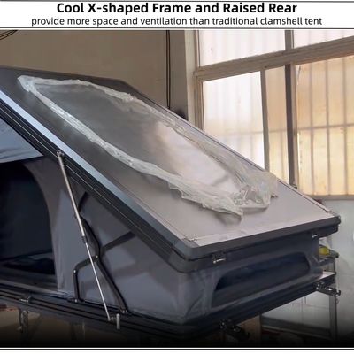 Aluminum Shell Roof Top Tent with 320g Polyester Cotton and Waterproof >3000 mm for 2-3 Person Camping