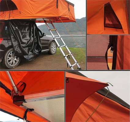 3-5 Person Waterproof >3000 mm Rooftop Tent with 420D Oxford Fabric for Camping Car