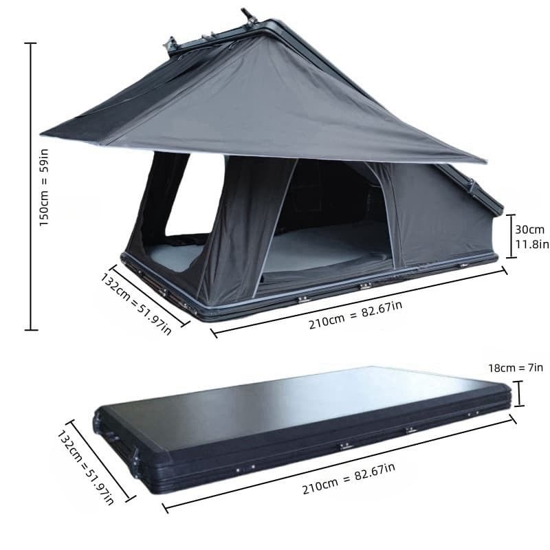 Large Green Clamshell Hard Shell Car Tent 4 Person Car Top Tent