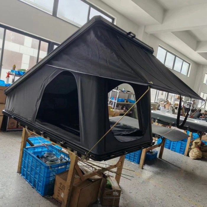 Durable Waterproof Aluminum Rooftop Tent With Grey Black Color