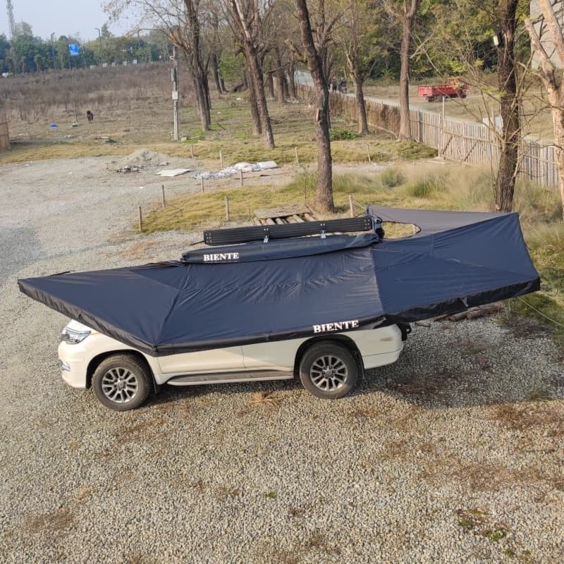 Free Standing Foxwing 270 Degree Awning Self Supporting Car Side Awning Black