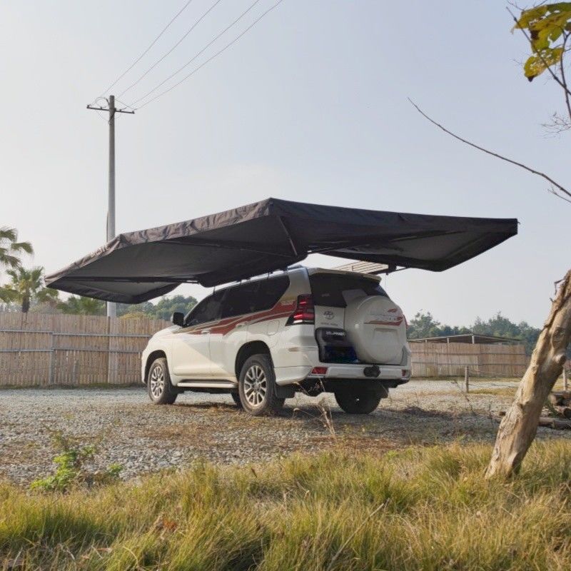 Weather Resistant 270 Degree Awning Side Open Awning With Led OEM