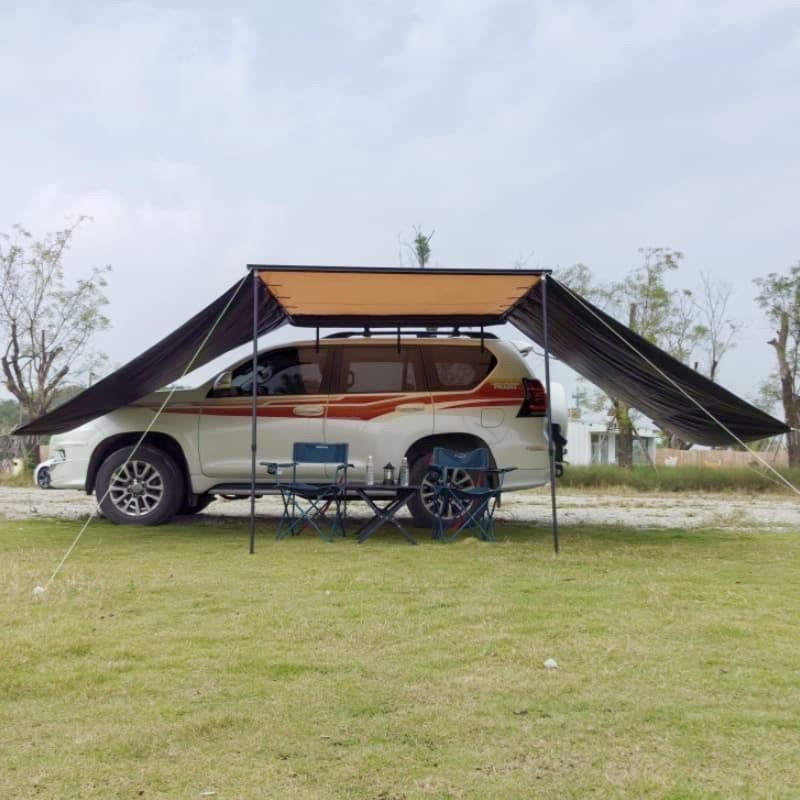 4WD Waterproof 4x4 Pull Out Awning Canopy With Side Awnings Alumminum Support Rod