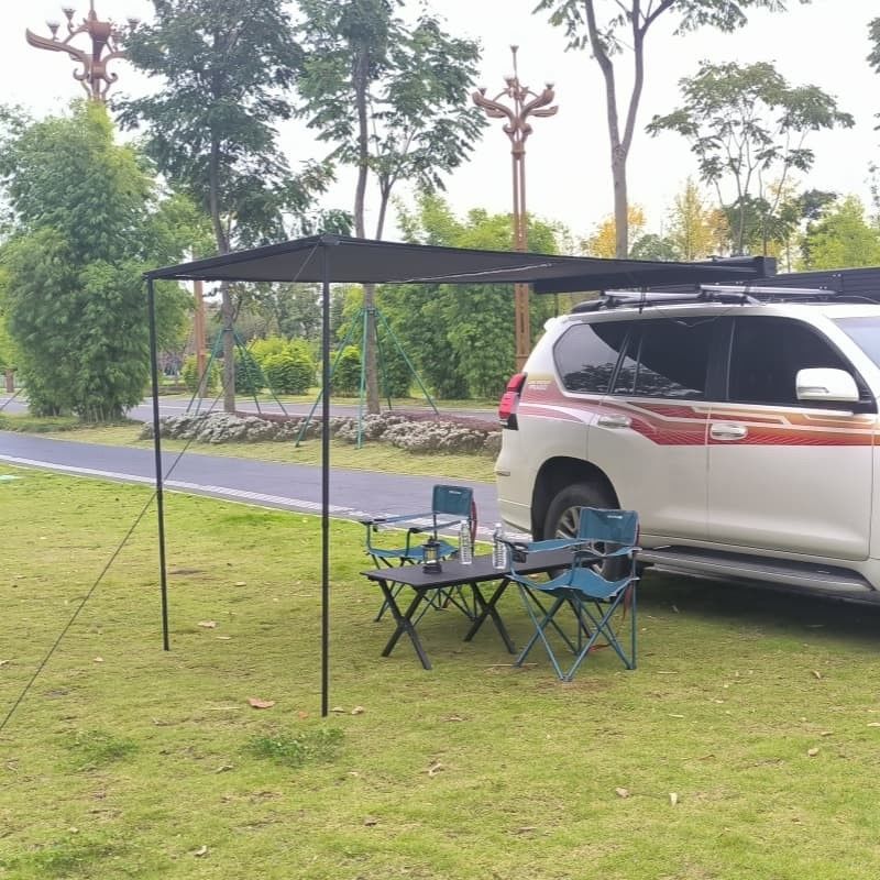 Auto Retractable Car Side Awning With Oxford Cloth Black Coated Inside