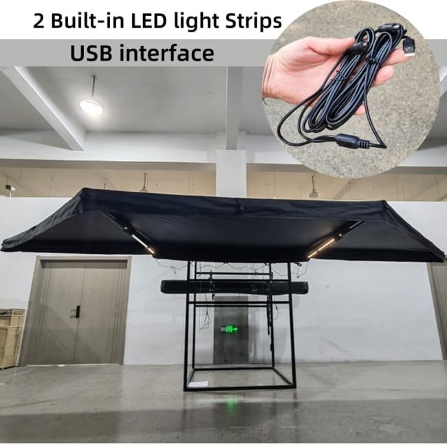 Outdoor 4WD 180 Degree Awning With LED Light 3-4 People 2.5 Meter