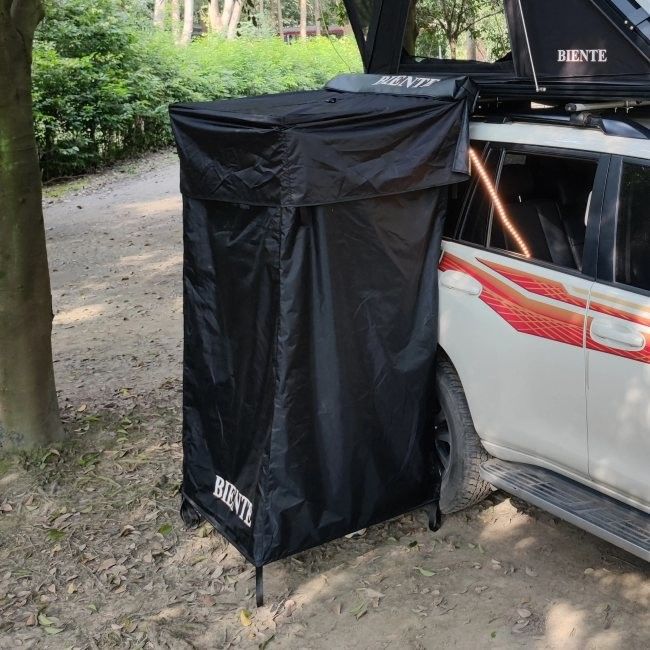 Portable Pop Up Shower Tent Awning With LED Strip Light Bathing Toilet