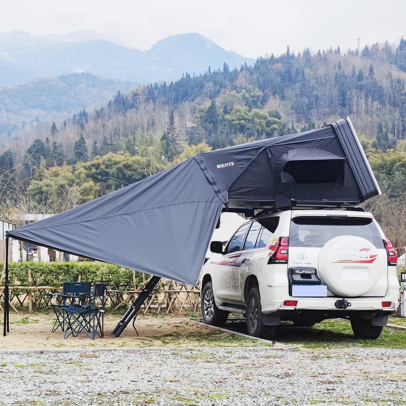 3-4 Person 1.9M Width Hard Shell Roof Top Tent with 320G Polyester for Outdoor Camping