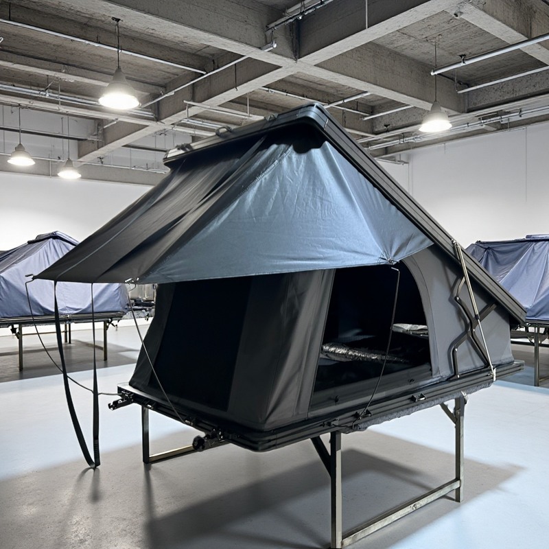 Aluminum Shell Roof Top Tent with 320g Polyester Cotton and Waterproof >3000 mm for 2-3 Person Camping