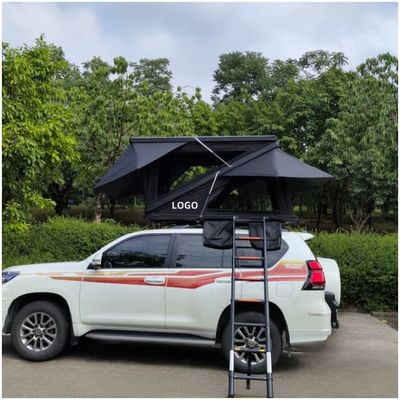 Black Clamshell Outdoor Four Person Roof Top Tent With Rain Cover
