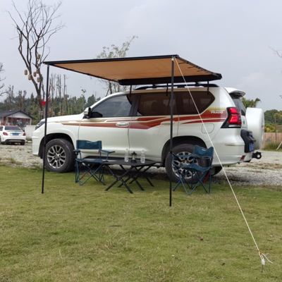 Fast Open Diagonal Bracing Car Side Awning With Alumminum Support Rod