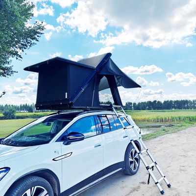 Triangle SUV Aluminum Rooftop Tent With LED Light Strip Custom Logo